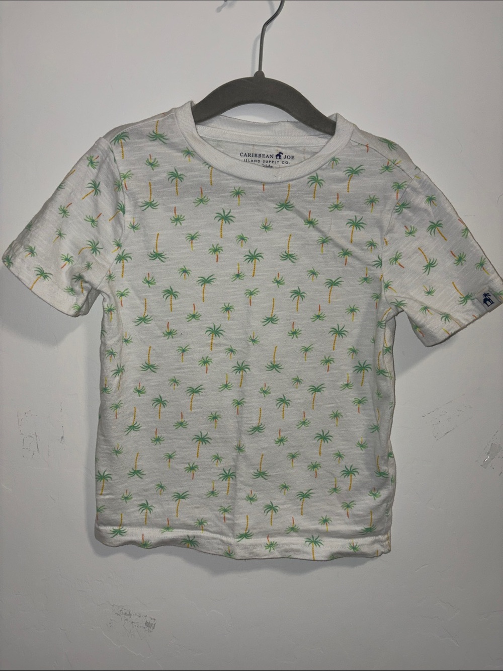 CLEARANCE 4 for $12 Caribbean Joe White Tee with Green & Yellow Palm Trees 3T 4T